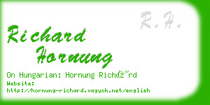 richard hornung business card